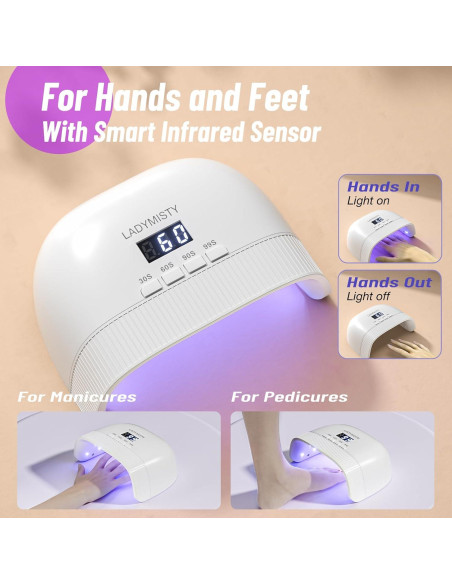 Lámpara UV para Uñas LadyMisty L5 - Secado Rápido 30 Perlas