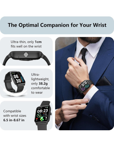 Reloj Inteligente Tensky IDW13 para Hombres - 1.8" Pantalla Táctil, IP68, 100 Modos Deportivos