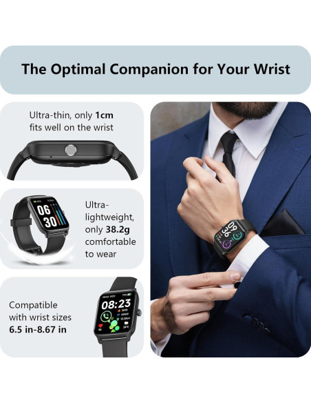 Reloj Inteligente Tensky IDW13 para Hombres - 1.8" Pantalla Táctil, IP68, 100 Modos Deportivos