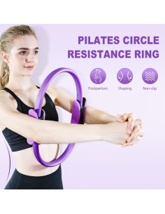 Círculo de Pilates Fauppt tt-001 para Mujeres - 33 cm, Púrpura 2