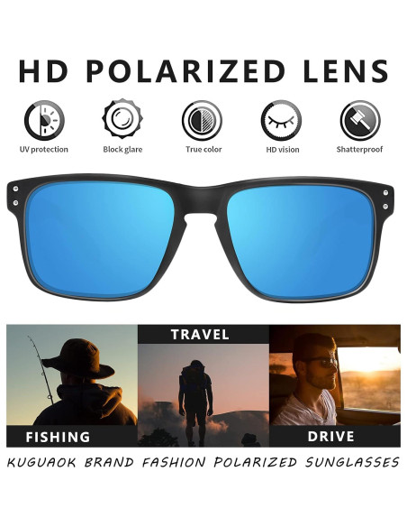 Gafas de sol polarizadas KUGUAOK unisex UV protección mate Gafas de sol polarizadas KUGUAOK unisex UV protección mate