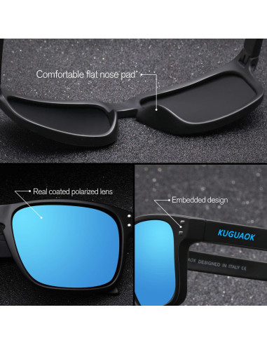 Gafas de sol polarizadas KUGUAOK unisex UV protección mate