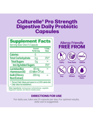 Culturelle Pro Strength Probióticos 60 Cápsulas Digestivas
