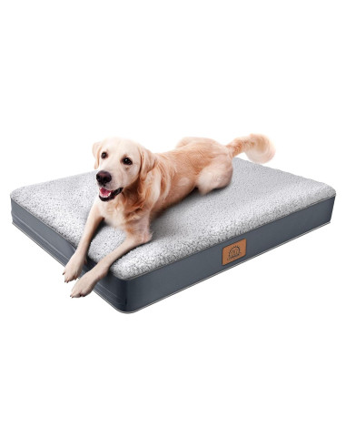 Cama ortopédica para perros grandes Sunheir 88.9x55.9cm Gris