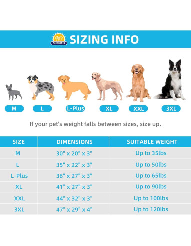 Cama ortopédica para perros grandes Sunheir 88.9x55.9cm Gris