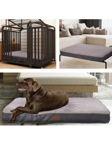 Cama ortopédica para perros grandes Sunheir 88.9x55.9cm Gris