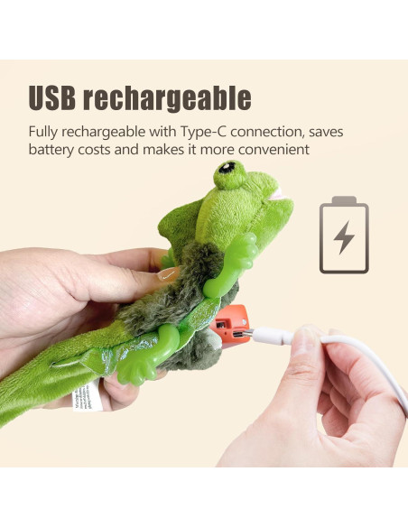 Juguete Interactivo para Gatos Migipaws Lagarto Verde Recargable