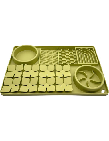 Alfombrilla de Lamer 4 en 1 Evenco para Perro y Gato Verde