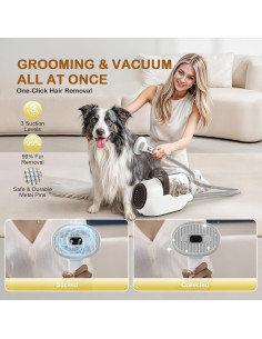 Aspiradora Acicaladora para Perros Ozumek 7 en 1 2L Café 2