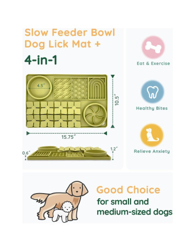 Alfombrilla de Lamer 4 en 1 Evenco para Perro y Gato Verde