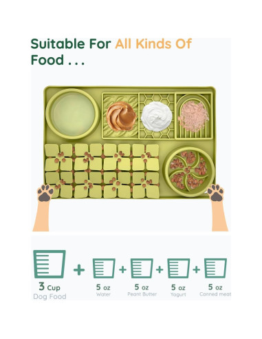 Alfombrilla de Lamer 4 en 1 Evenco para Perro y Gato Verde