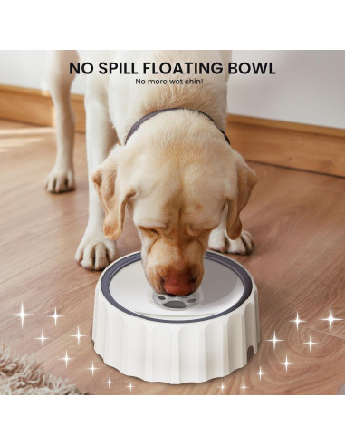 Cuenco de Agua Antideslizante para Perros 2L Famigreta Blanco