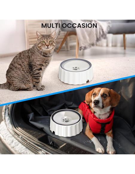 Cuenco de Agua Antideslizante para Perros 2L Famigreta Blanco Cuenco de Agua Antideslizante para Perros 2L Famigreta Blanco