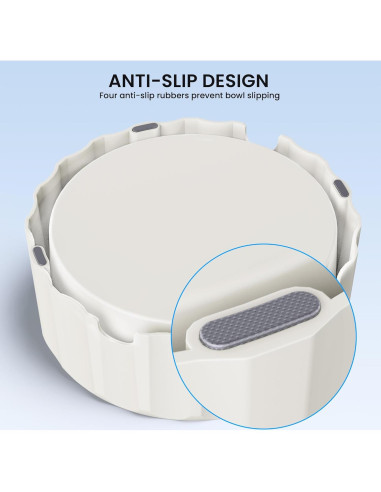 Cuenco de Agua Antideslizante para Perros 2L Famigreta Blanco