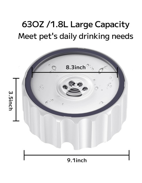 Cuenco de Agua Antideslizante para Perros 2L Famigreta Blanco Cuenco de Agua Antideslizante para Perros 2L Famigreta Blanco