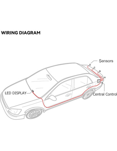 Sistema de Sensores de Estacionamiento AUTOXBERT 4 Sensores LED