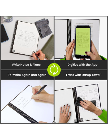 Cuaderno Espiral Reutilizable Rocketbook Core Negro A4