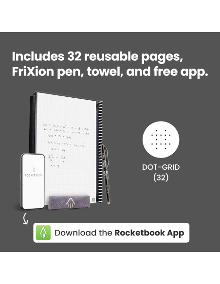 Cuaderno Espiral Reutilizable Rocketbook Core Negro A4