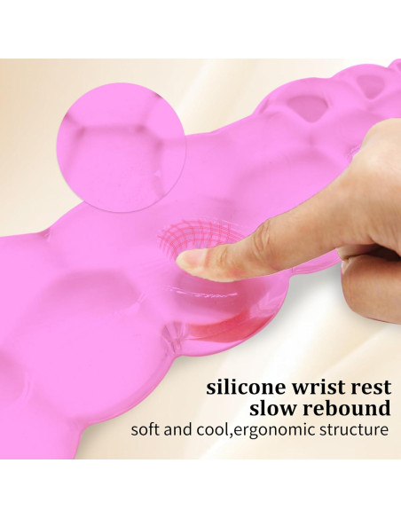 Reposamuñecas de Gel Ergonómico XIAONAN Rosa para Teclado y Ratón