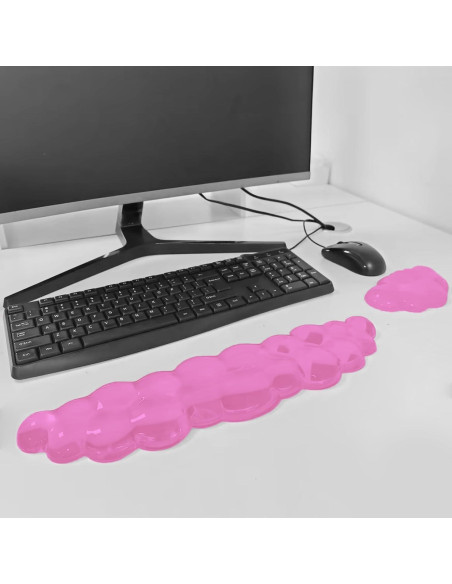 Reposamuñecas de Gel Ergonómico XIAONAN Rosa para Teclado y Ratón