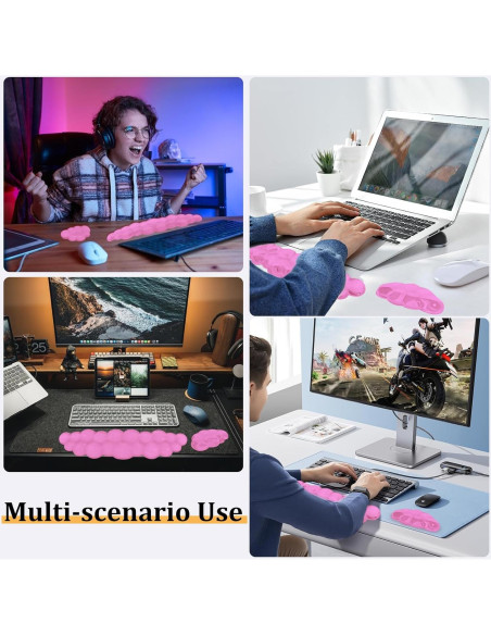 Reposamuñecas de Gel Ergonómico XIAONAN Rosa para Teclado y Ratón