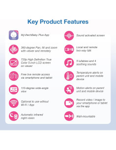 Monitor de Bebé VTech VM901 1080p con Pantalla 5" 2