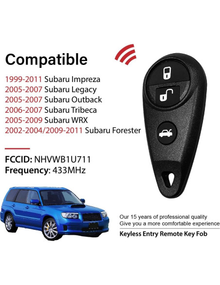 Control Remoto Llave Subaru NHVWB1U711 4 Botones 1999-2011