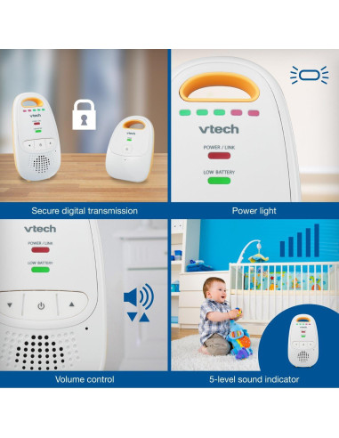Monitor de Bebé VTech DM111 Audio Digital Largo Alcance