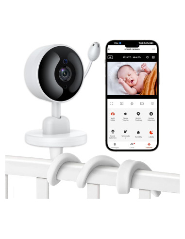 Monitor de Bebé FOUKWAKC 2K con Audio y Visión Nocturna