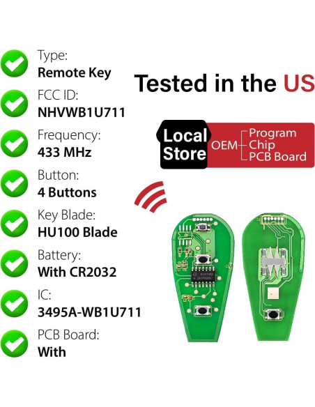 Control Remoto Llave Subaru NHVWB1U711 4 Botones 1999-2011