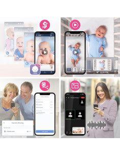 Monitor de Bebé VTech Smart HD Plus 2K, Pantalla 5.5" 2