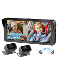 Cámara Doble para Bebés en Auto Fodkh - Pantalla 6.9" HD