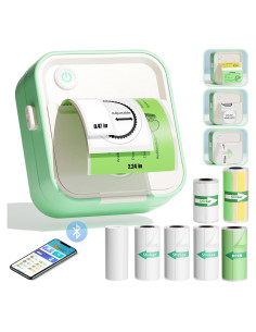Impresora de Etiquetas DOLEWA D5 Mini Bluetooth Verde 7 Rollos