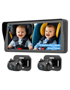 Cámara Doble para Bebés AMTIFO - Pantalla HD 6.9" Rotativa