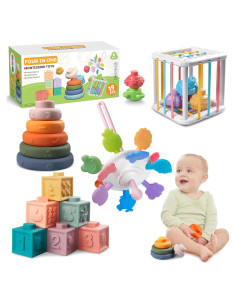 Juguetes Montessori SHANTOU 4 en 1 para Bebés 6-18 Meses
