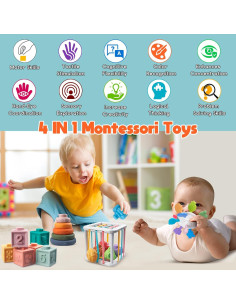 Juguetes Montessori SHANTOU 4 en 1 para Bebés 6-18 Meses 2