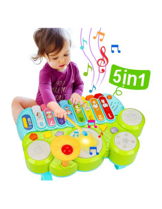 Juguete Musical 3 en 1 AugToy Piano Xilófono Batería 1-3 Años