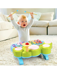 Juguete Musical 3 en 1 AugToy Piano Xilófono Batería 1-3 Años 2