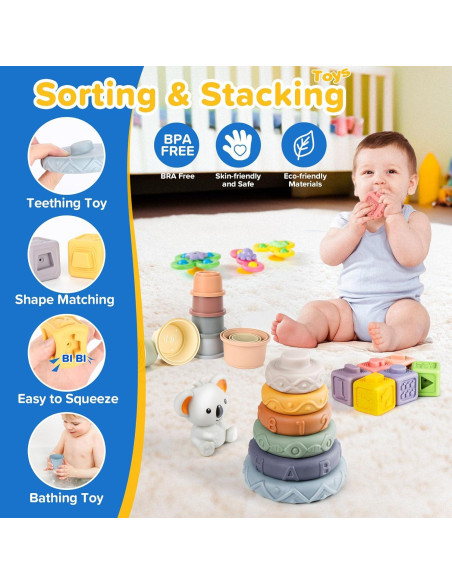 Juguetes Montessori 6 en 1 Somastung para Bebés 6-12 Meses