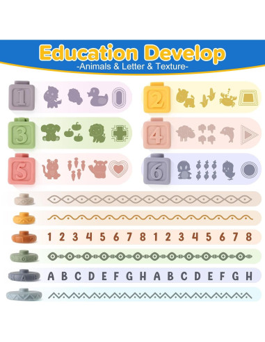 Juguetes Montessori 6 en 1 Somastung para Bebés 6-12 Meses