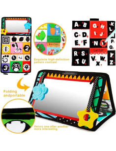 Espejo de Barriga para Bebés Beetoy 3D Blanco y Negro 2