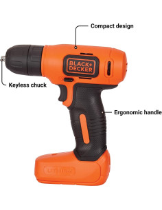 Taladro Inalámbrico BLACK+DECKER 8V + Kit 43 Piezas 2