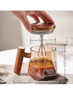 Taza de auto-mezcla NeovaHome 400ml vidrio borosilicato 2