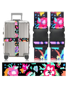 Correas de Equipaje LvliLighting Ajustables 86-168cm Negro 2 Pzas