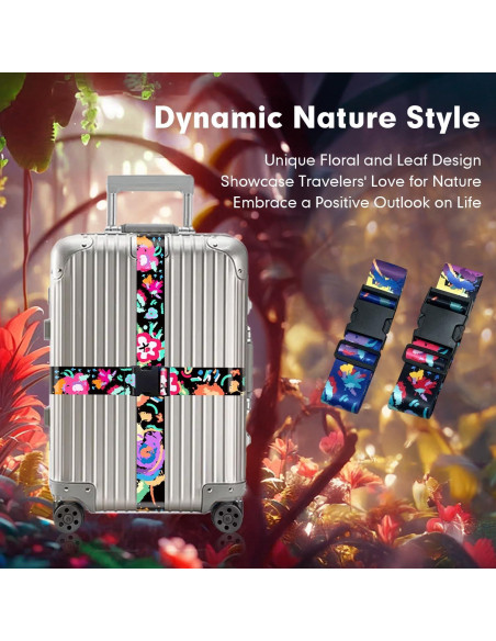 Correas de Equipaje LvliLighting Ajustables 86-168cm Negro 2 Pzas