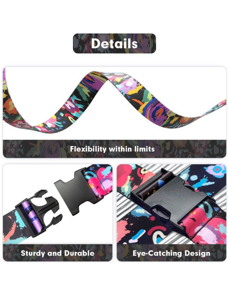 Correas de Equipaje LvliLighting Ajustables 86-168cm Negro 2 Pzas