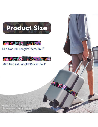 Correas de Equipaje LvliLighting Ajustables 86-168cm Negro 2 Pzas