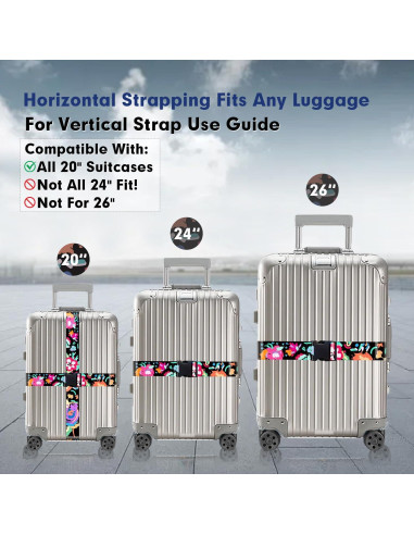 Correas de Equipaje LvliLighting Ajustables 86-168cm Negro 2 Pzas