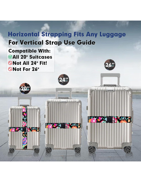 Correas de Equipaje LvliLighting Ajustables 86-168cm Negro 2 Pzas