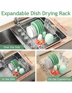 Escurridor de Platos Extensible Fanbsy Acero Inoxidable 38.7x28.3 cm 2